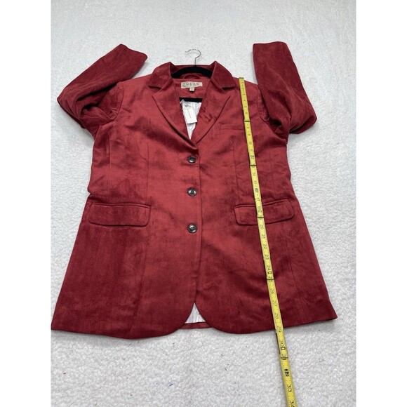 Anthropologie Dolan Boyfriend Blazer Red Left Coast Faux Suede Preppy Medium NWT - Picture 4 of 9